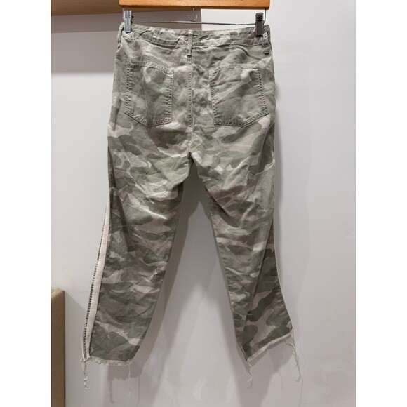 Mother Womens Size 27 The Shaker Chop Crop Fray Pants Desert Print Camo Mid Rise - Picture 2 of 9